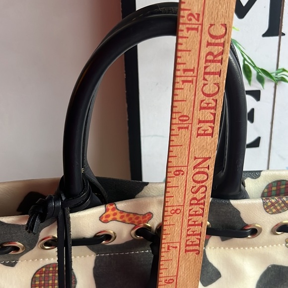 RARE Vintage Dooney & Bourke Scottie Dog Tassel Tote Purse #16044B - Whi… - Picture 12 of 14